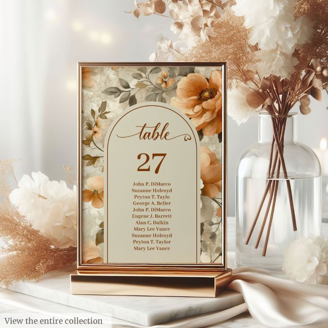 Numéro de table Sophisticated Boho cuivre ivoire s (Sophisticated Boho Copper Ivory Sage Table Number)