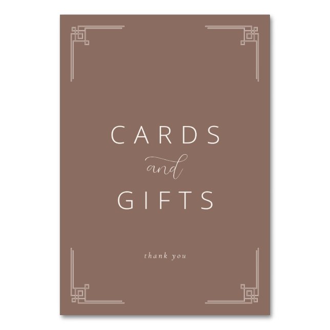 Numéro De Table Sophisticated Brown Minimalist Gratitude Card (Par défaut)