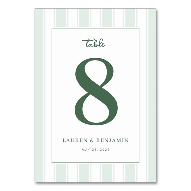 Numéro De Table Sophisticated Green Number Eight (Par défaut)