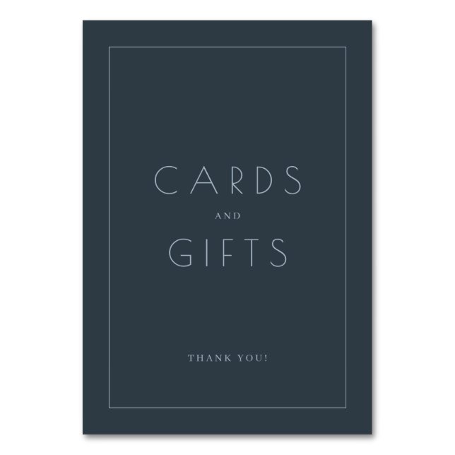 Numéro De Table Sophisticated Navy Minimalist Gratitude Card (Par défaut)