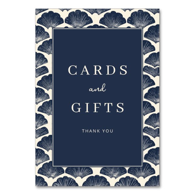 Numéro De Table Sophisticated Navy Seashell Border (Par défaut)