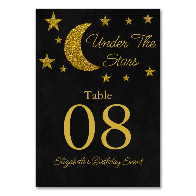 Numéro De Table Sous les étoiles Anniversaire (Par défaut)