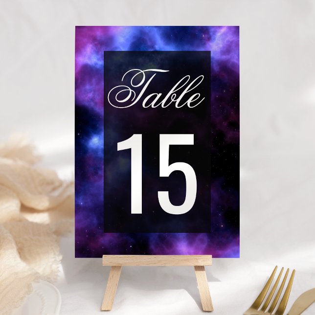 Numéro De Table Space Nebula Purple Galaxy Mariage (Créateur téléchargé)