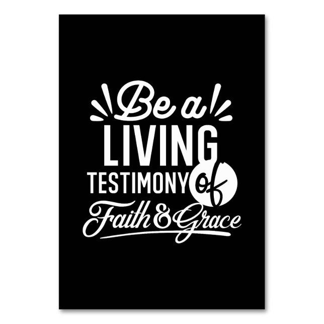 Numéro De Table Spiritual Living Testimony Faith and Grace Quote (Par défaut)