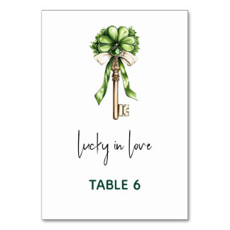 Numéro De Table St. Patrick’s Day Bridal Shower