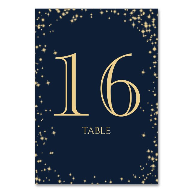 Numéro De Table Starry Sky Sparkle Navy Blue Table Numéro (Par défaut)