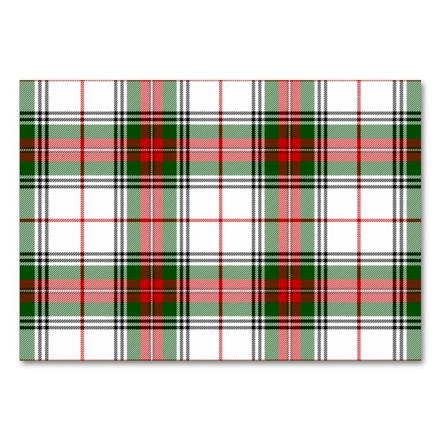 Numéro De Table Stuart / Stewart tartan blanc rouge vert plaid (Devant)