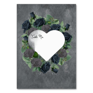 Numéro De Table Style gothique floral foncé