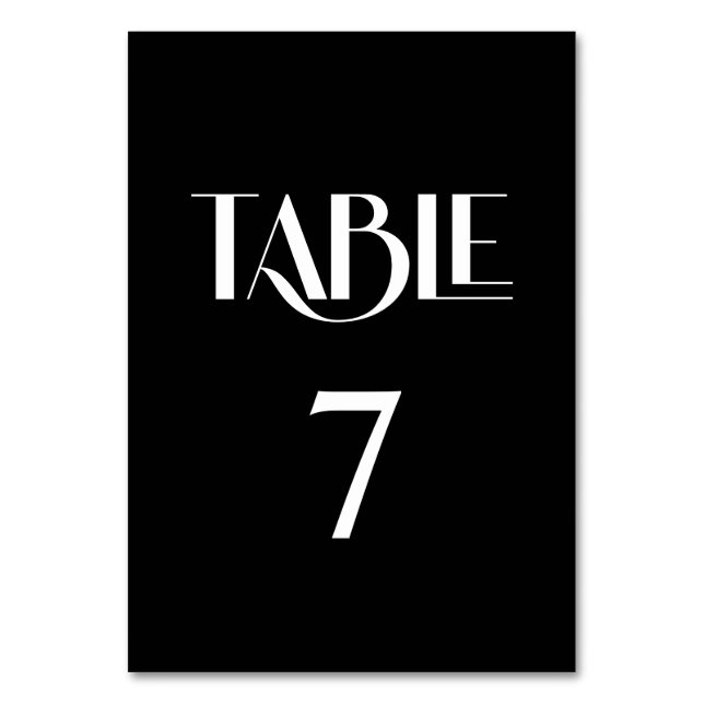 Numéro De Table Style tendance élégant moderne noir et blanc (Par défaut)