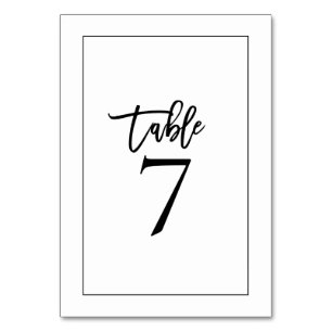 Numéro De Table Style typographie noire et Mariage frontalier