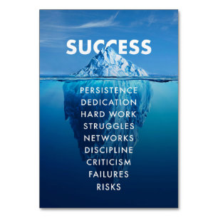 Numéro De Table Success Iceberg Hard Work
