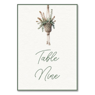 Numéro De Table Succulents : Boho Chic Botanical Green Plante