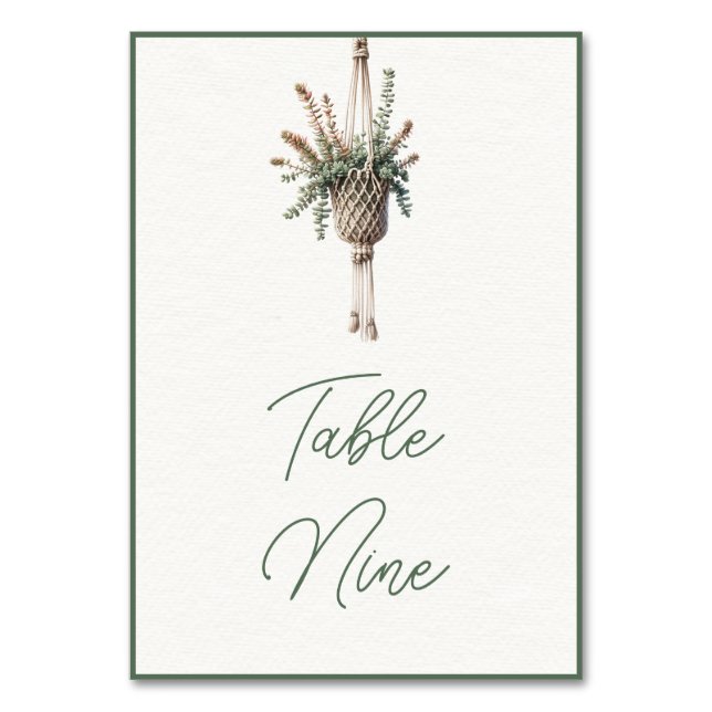 Numéro De Table Succulents : Boho Chic Botanical Green Plante (Par défaut)