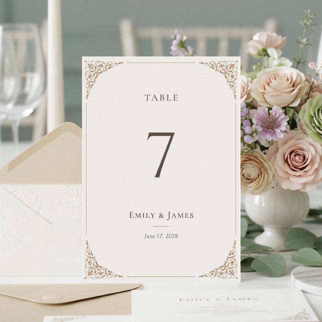 Numéro De Table Suite de mariage Héron Français Romantique (Créateur téléchargé)