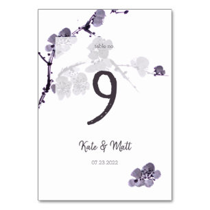 Numéro De Table Sumie de fleur de prune