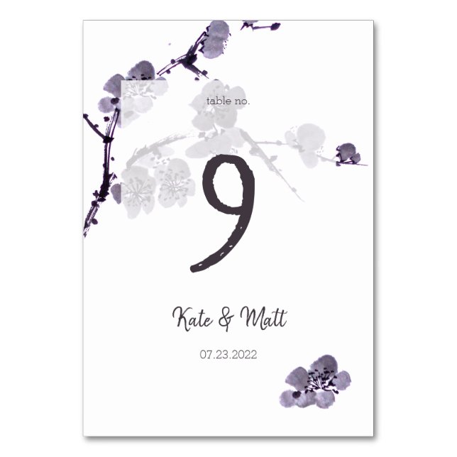 Numéro De Table Sumie de fleur de prune (Dos)