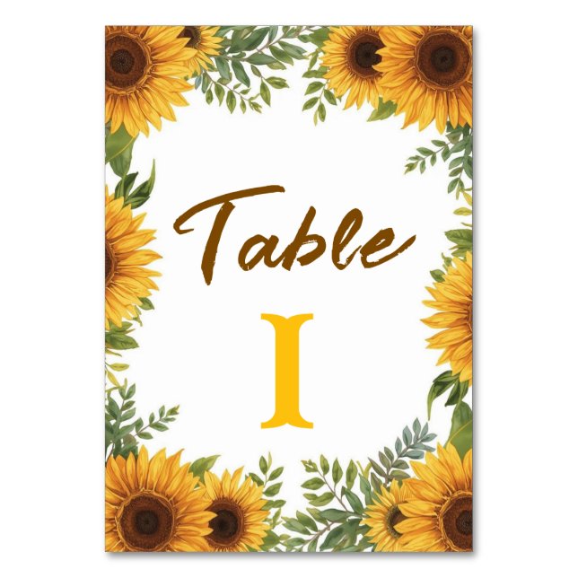 Numéro De Table Sunflower Country Wedding Table Number  (Par défaut)