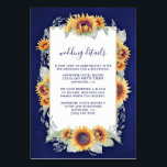 Numéro De Table Sunflower Royal Blue Rustic Mariage Insérer des ca<br><div class="desc">Sunflower Royal Blue Rustic Mariage Insert Cards - présente d'élégants tournesols aquarelle avec une verdure vert clair entrelacée sur une zone de texte unique. L'arrière - plan est un damier royal ou bleu profond.</div>