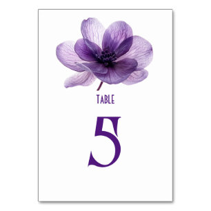 Numéro De Table Superbe Mariage de fleurs violettes