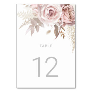 Numéro De Table Superbe soirée de mariage floral Blush