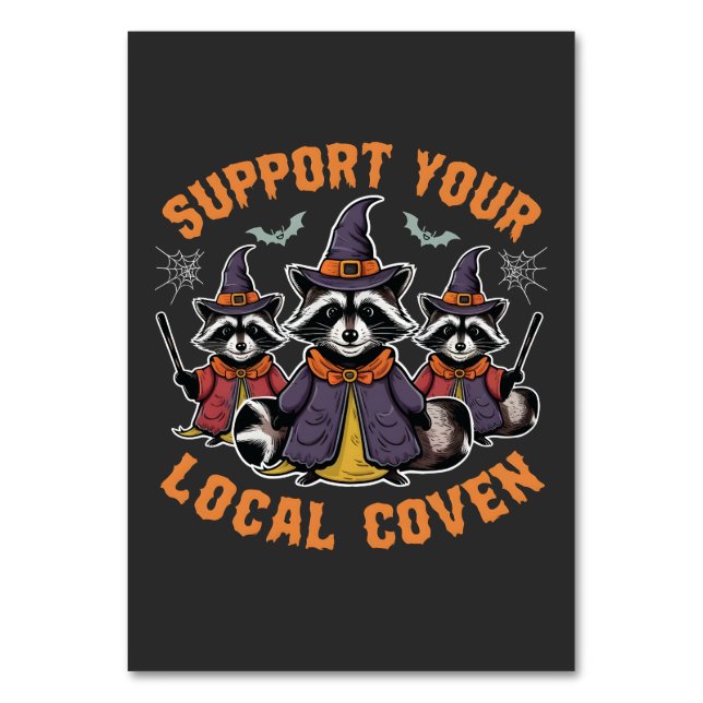 Numéro De Table Support de votre Coven Éffrayant Raccoon Halloween (Par défaut)
