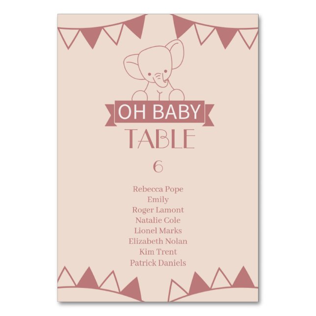 Numéro De Table Sweet Little One sur le chemin (Par défaut)