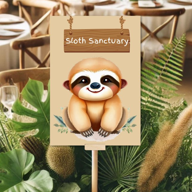 Numéro De Table Symbole adorable Sloth Sanctuary Jungle Safari Tab (Créateur téléchargé)