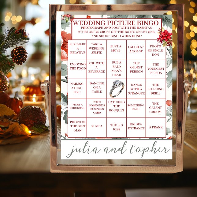 Numéro De Table SYMBOLE CHIC Mariage DE Noël Pic Bingo Tabletop (Christmas Wedding Picture Bingo Reception Tabletop  Games)