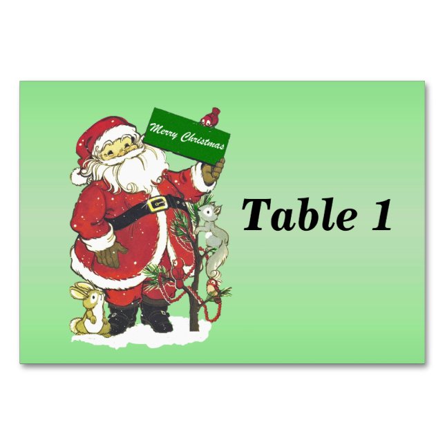 Numéro De Table Symbole de Noël du Père Noël Animaux mignons Joyeu (Devant)
