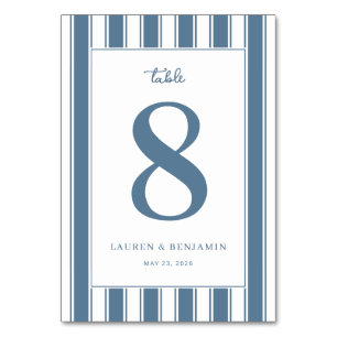Numéro De Table Symbole élégant bleu de l'infini