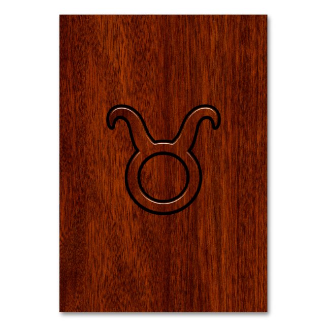 Numéro De Table Symbole Taurus Zodiac en Mahogany Style imprimé (Par défaut)