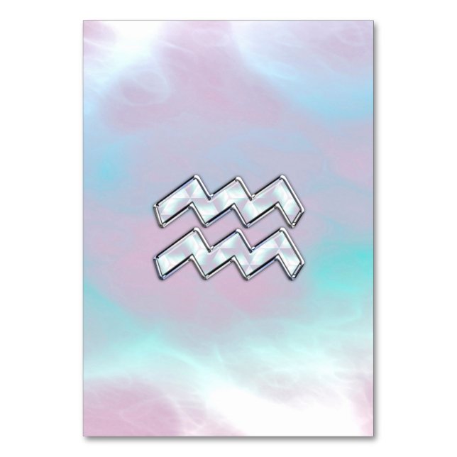 Numéro De Table Symbole Zodiaque Aquarius sur Mère de Pearl Nacre (Par défaut)
