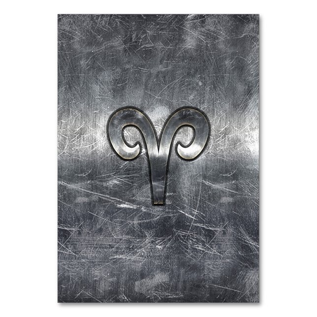 Numéro De Table Symbole Zodiaque Aries en style Argent (Par défaut)