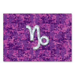 Numéro De Table SYMBOLE Zodiaque Capricorne sur Camo numérique Fuc