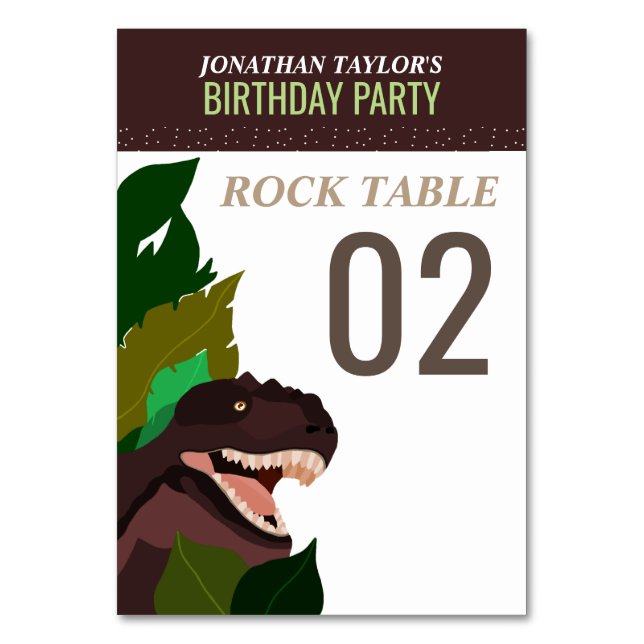 Numéro De Table T Rex Dinosaur Party Anniversaire des enfants Tabl (Par défaut)