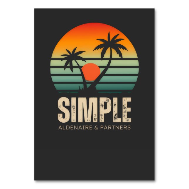 Numéro De Table T-shirt Simple Sunset - Tropical vibes design (Par défaut)