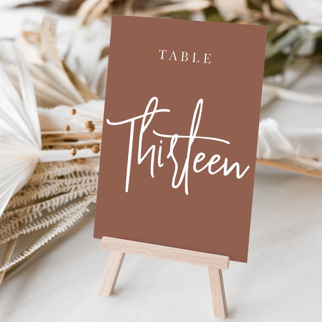 Numéro De Table Table avec script à main rouille TREIZE (Créateur téléchargé)