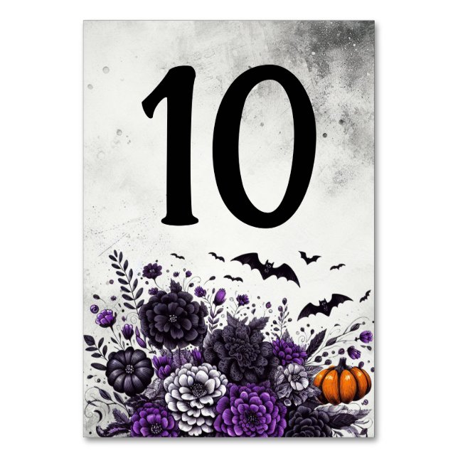 Numéro De Table Table Chauves-souris et Fleurs Numéro 10 (Par défaut)