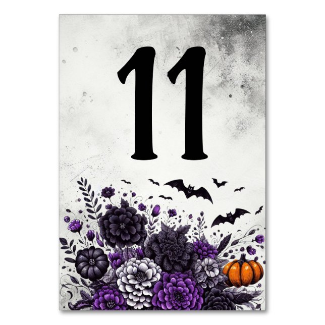 Numéro De Table Table Chauves-souris et Fleurs Numéro 11 (Par défaut)