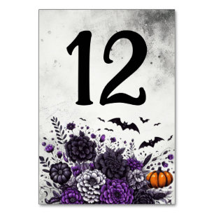 Numéro De Table Table Chauves-souris et Fleurs Numéro 12
