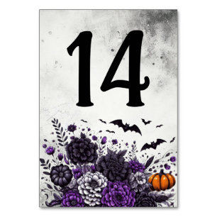 Numéro De Table Table Chauves-souris et Fleurs Numéro 14