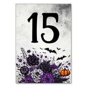 Numéro De Table Table Chauves-souris et Fleurs Numéro 15