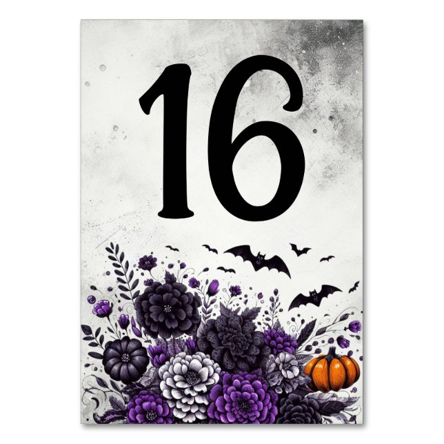 Numéro De Table Table Chauves-souris et Fleurs Numéro 16 (Par défaut)