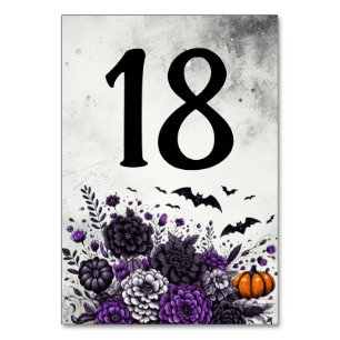 Numéro De Table Table Chauves-souris et Fleurs Numéro 18