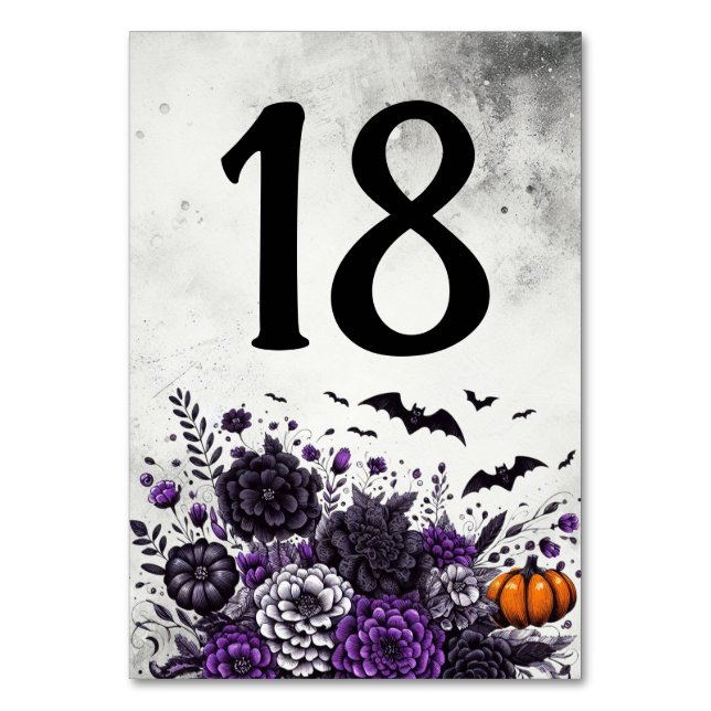 Numéro De Table Table Chauves-souris et Fleurs Numéro 18 (Par défaut)
