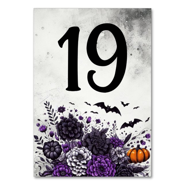 Numéro De Table Table Chauves-souris et Fleurs Numéro 19 (Par défaut)