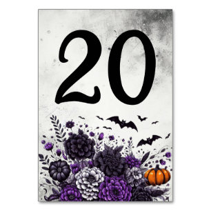 Numéro De Table Table Chauves-souris et Fleurs Numéro 20