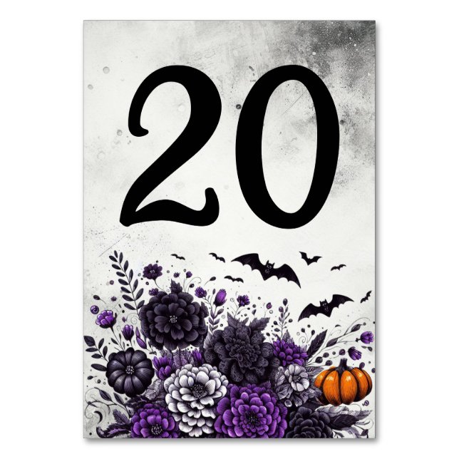 Numéro De Table Table Chauves-souris et Fleurs Numéro 20 (Par défaut)