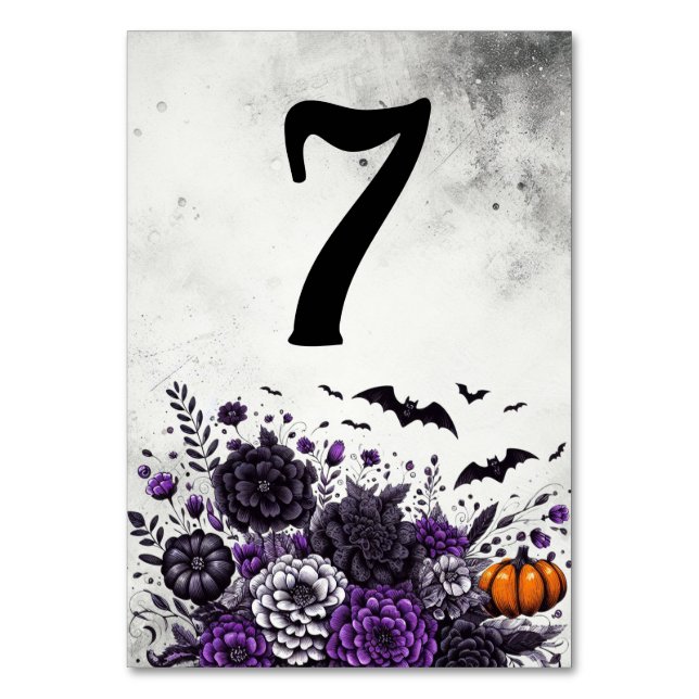Numéro De Table Table Chauves-souris et Fleurs Numéro 7 (Par défaut)
