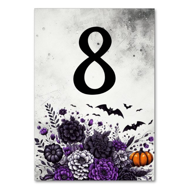 Numéro De Table Table Chauves-souris et Fleurs Numéro 8 (Par défaut)